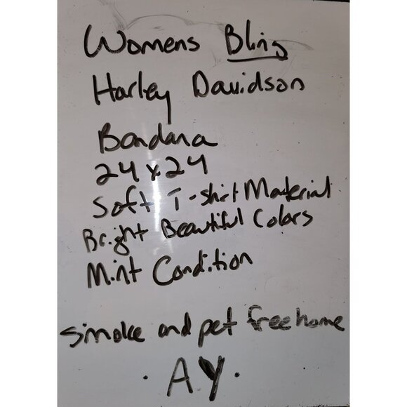 Harley-Davidson Green Floral Logo Scarf Bandana Bling T-Shirt Material 24x24 - Picture 14 of 14